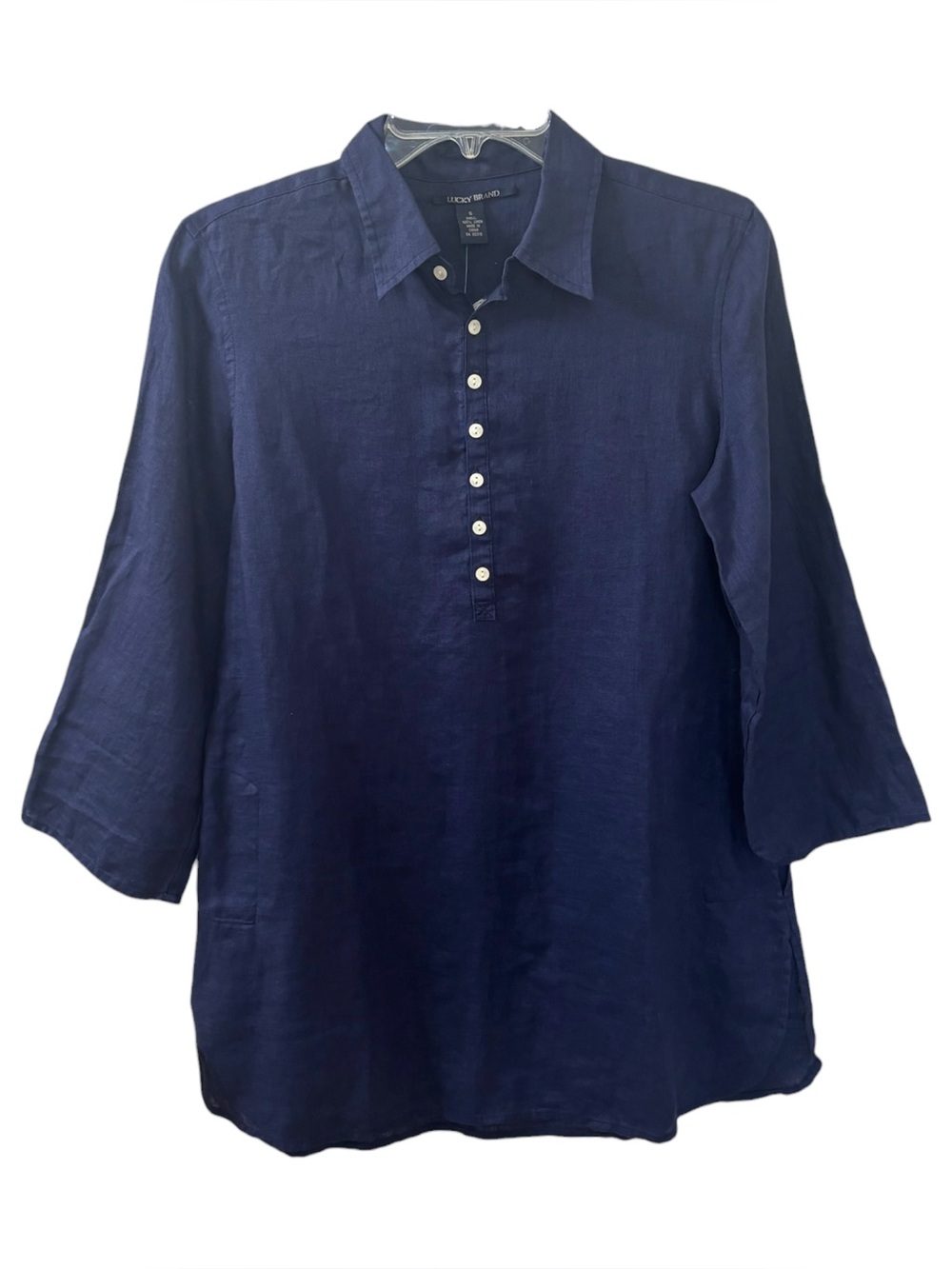 NWT Lucky Brand Lagenlook 100% Linen Tunic Top Women's Size Small